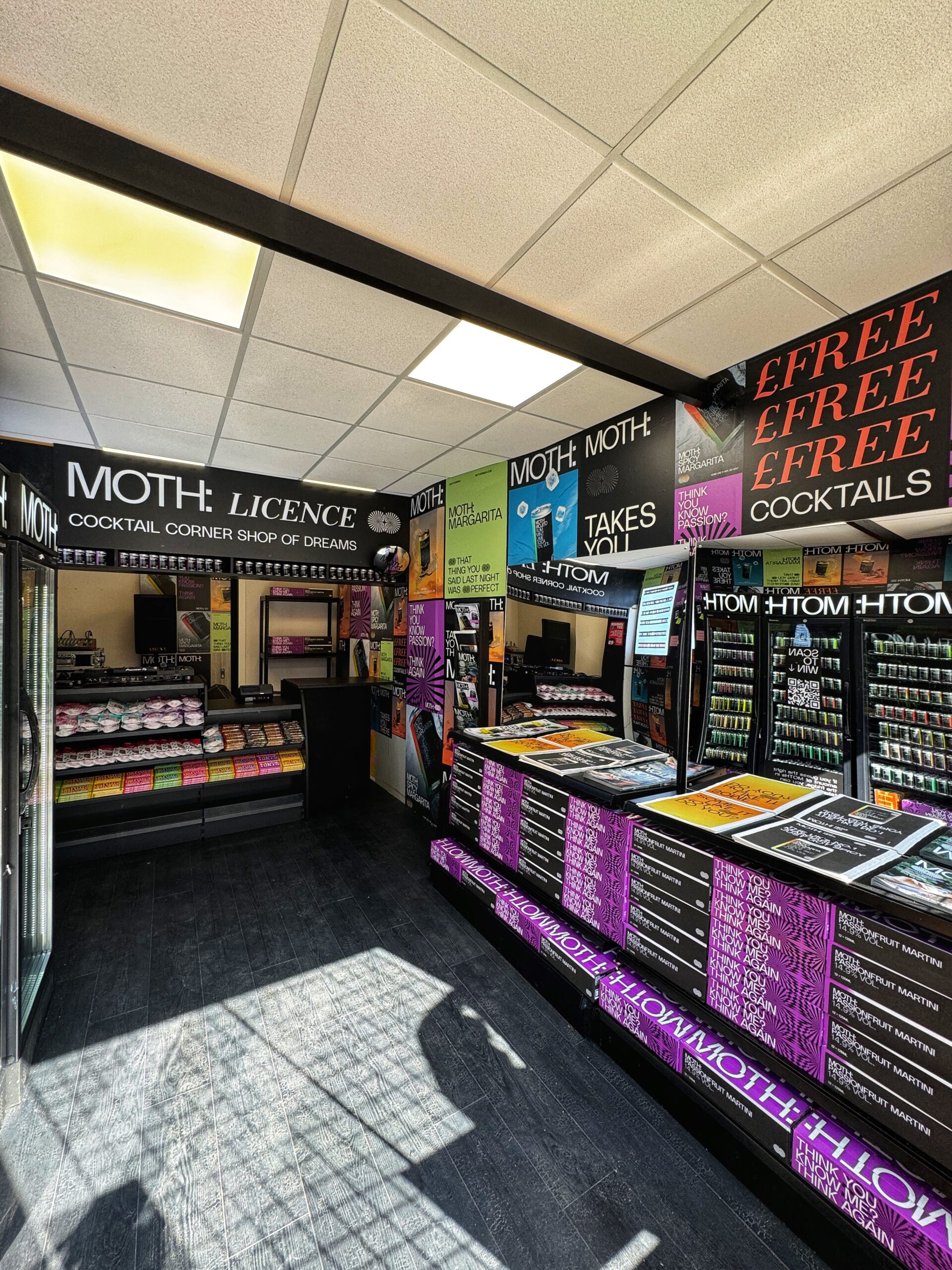 Inside the MOTH Licence corner shop in Manchester