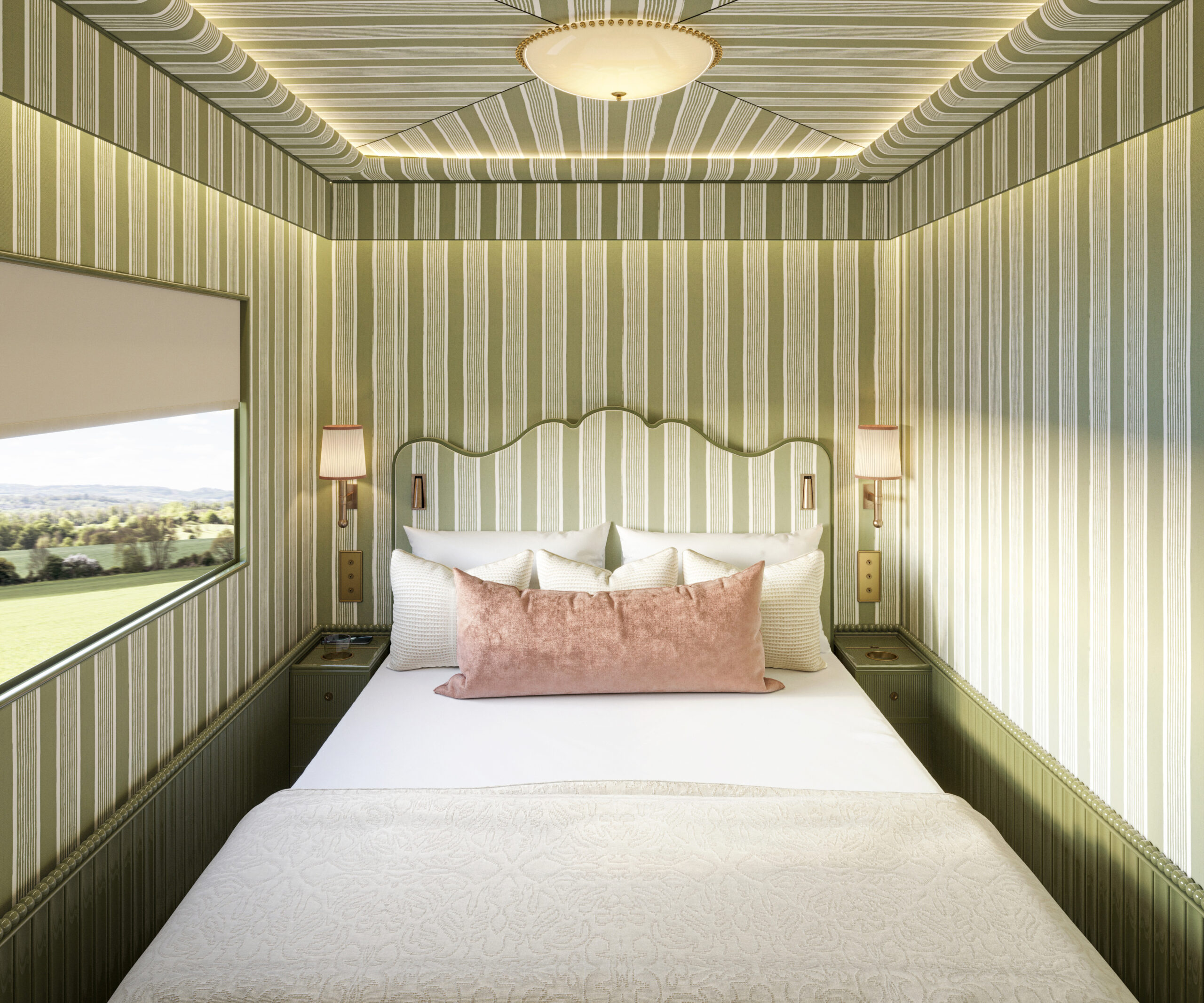 On board the Britannic Explorer, a new luxury sleeper train in England. Credit: Bex Press