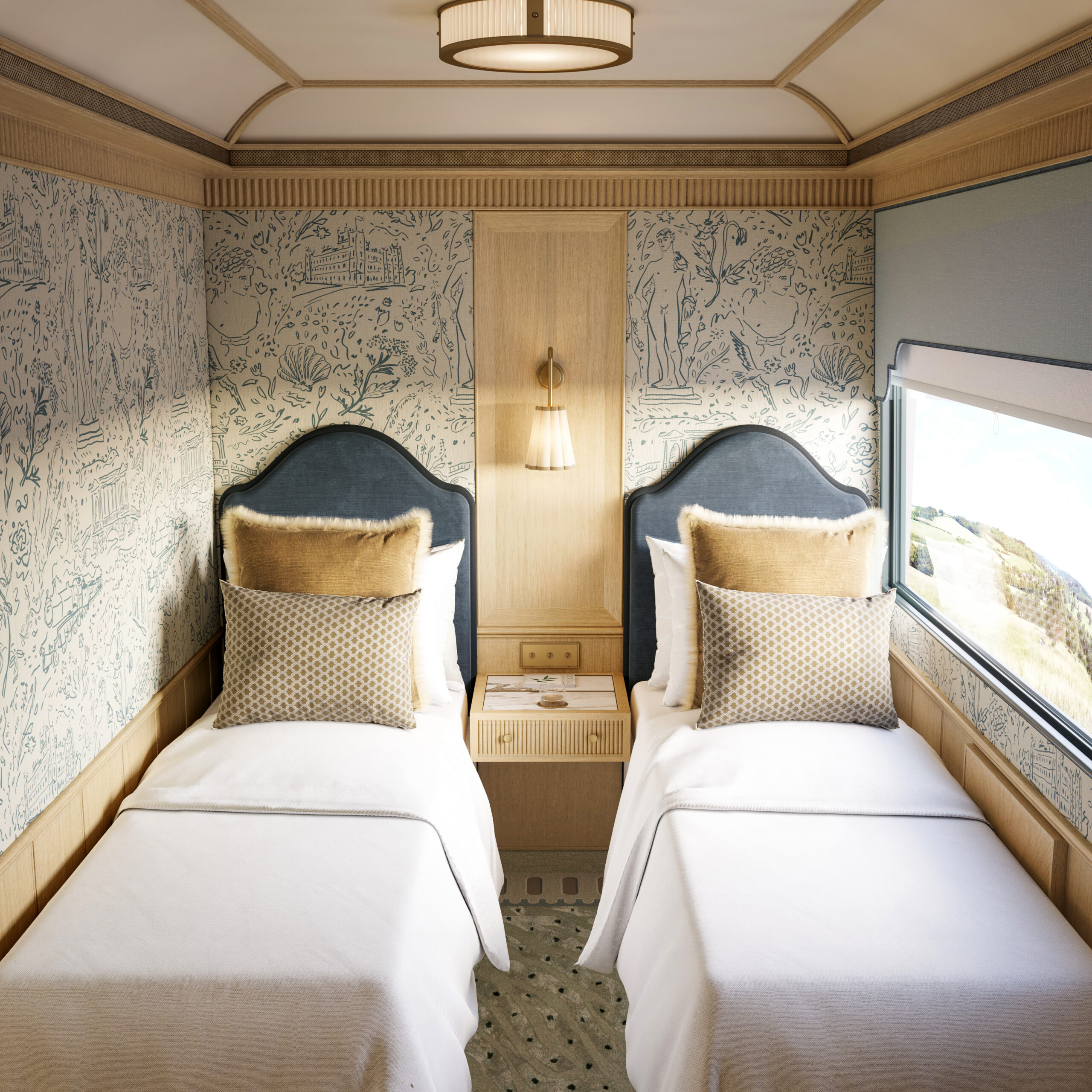 One of the suites on board the sleeper train by day and night