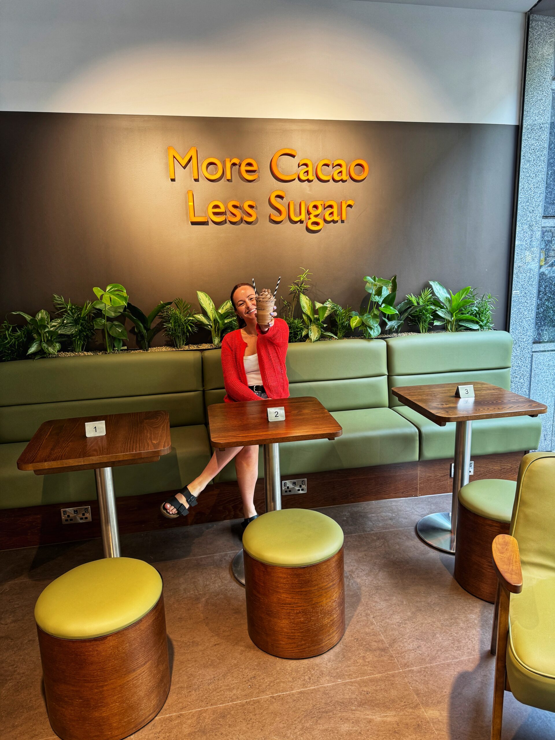 Inside the Hotel Chocolat Velvetiser Cafe in Manchester