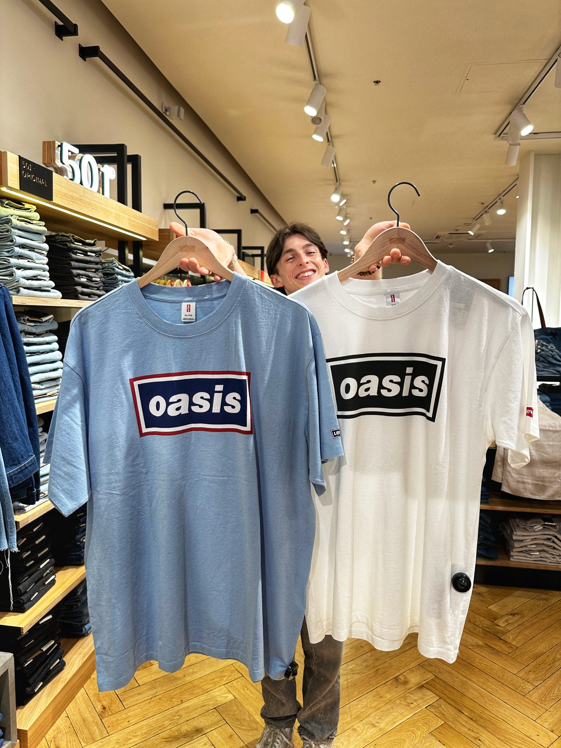 You can shop Oasis merch at multiple Manchester stores including Levi's.