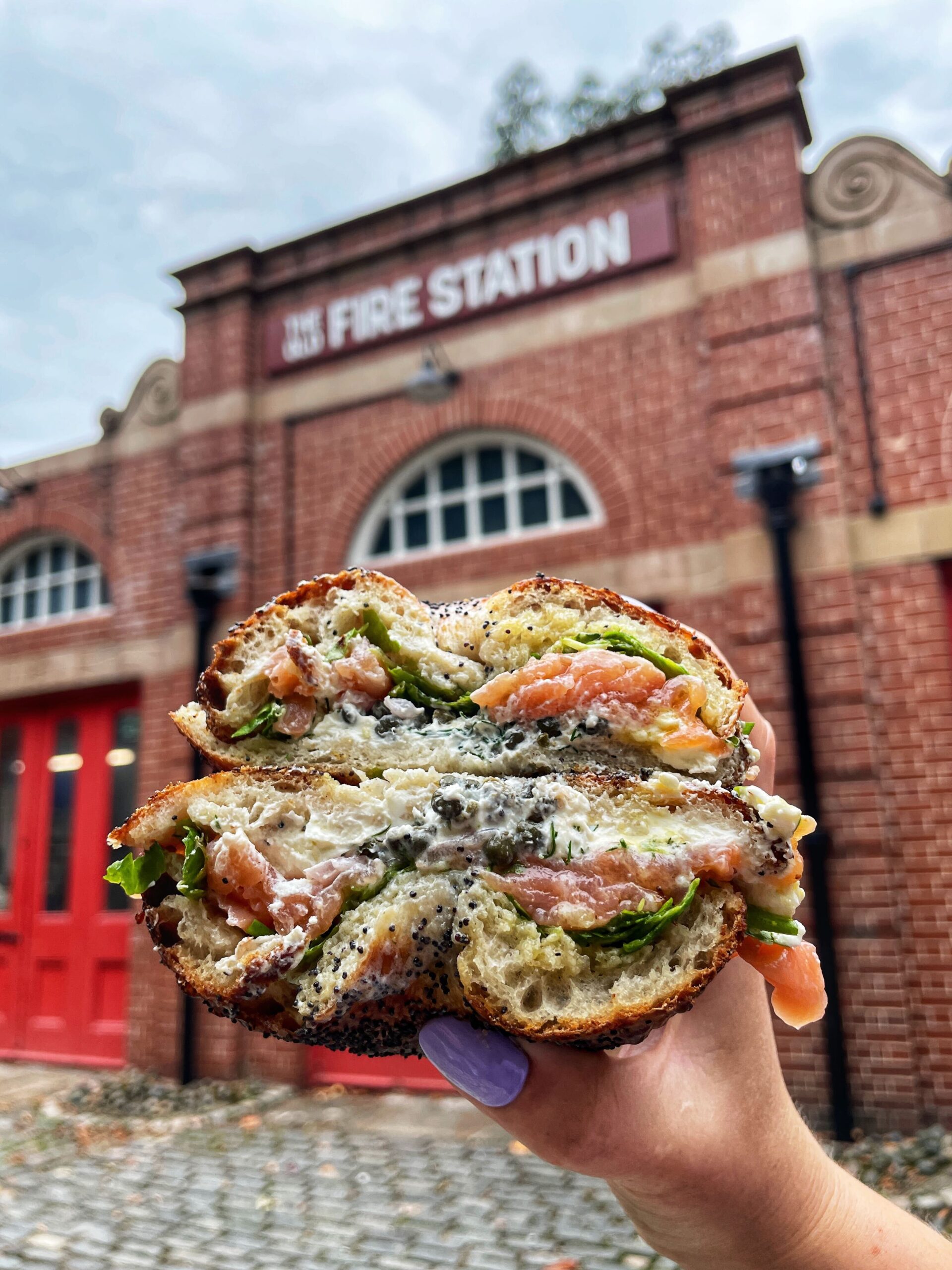 The 'Salford Bagel' with smoked salmon
