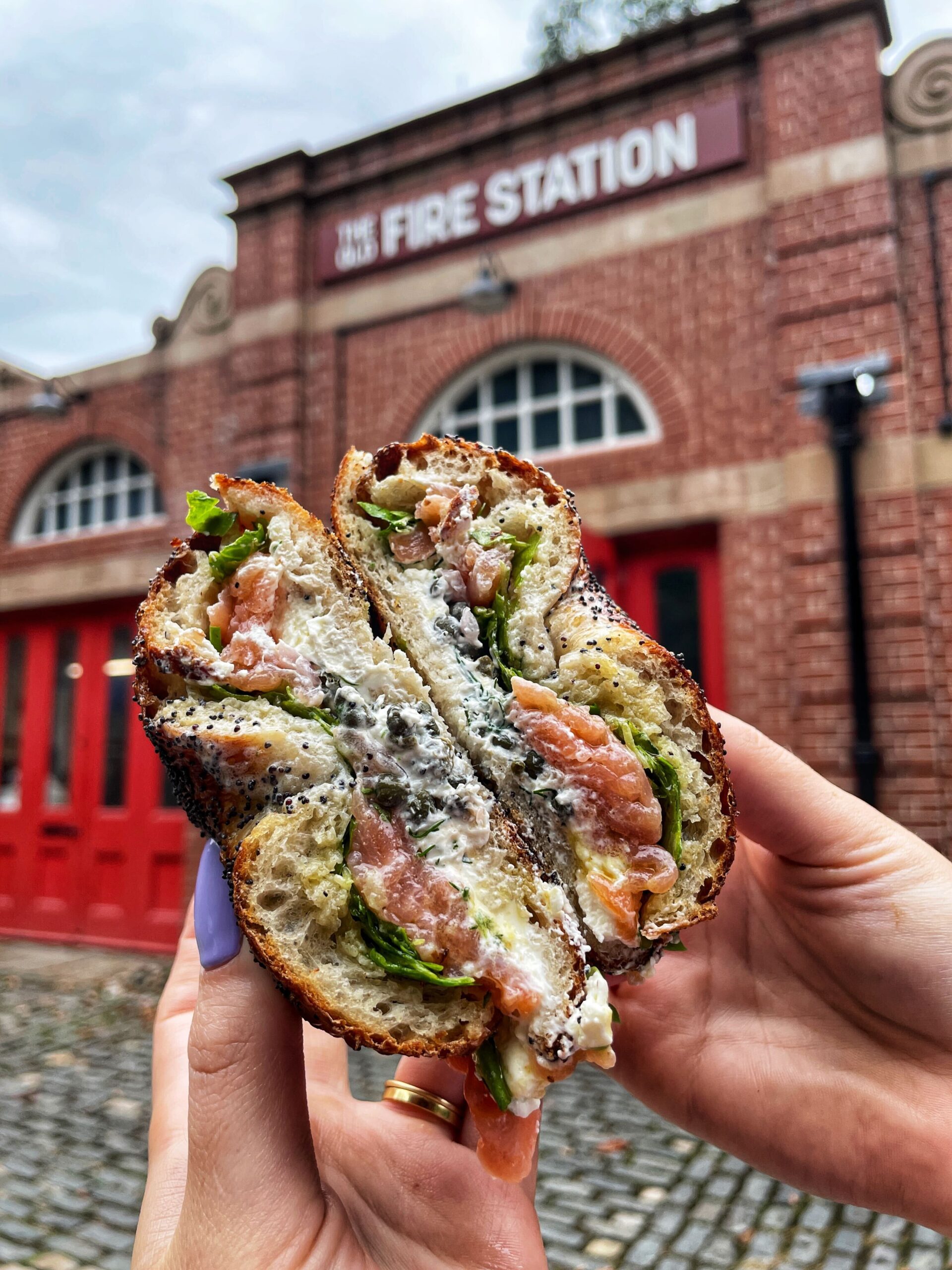 The 'Salford Bagel' with smoked salmon