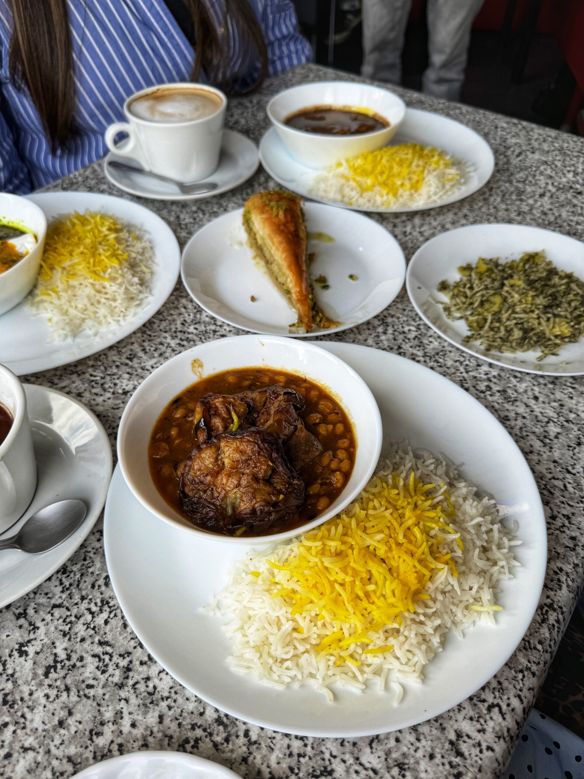 A full spread of the new Persian dishes