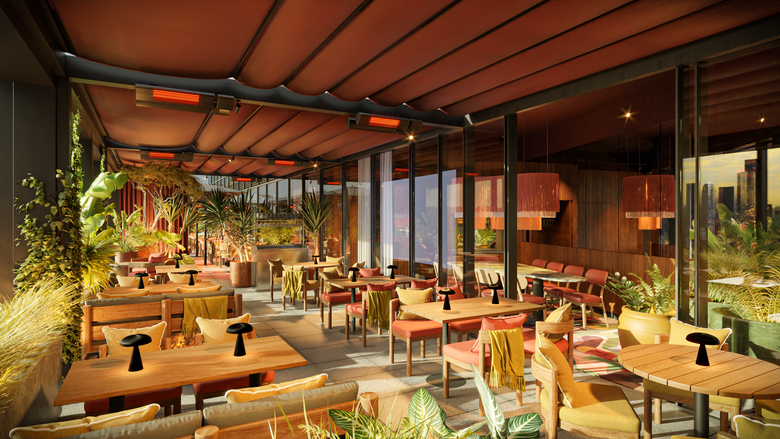 The rooftop terrace will be year-round