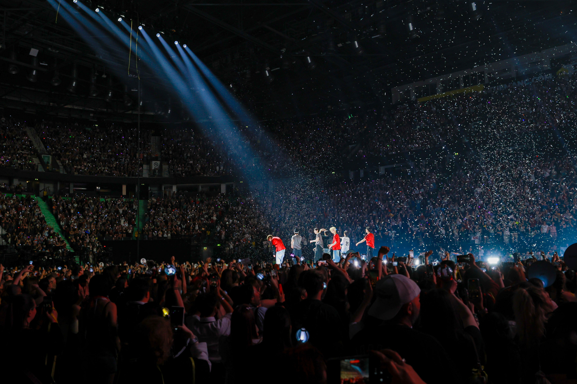All seven members of ENHYPEN interacting with fans during their Manchester show / Credit: BELIFT LAB