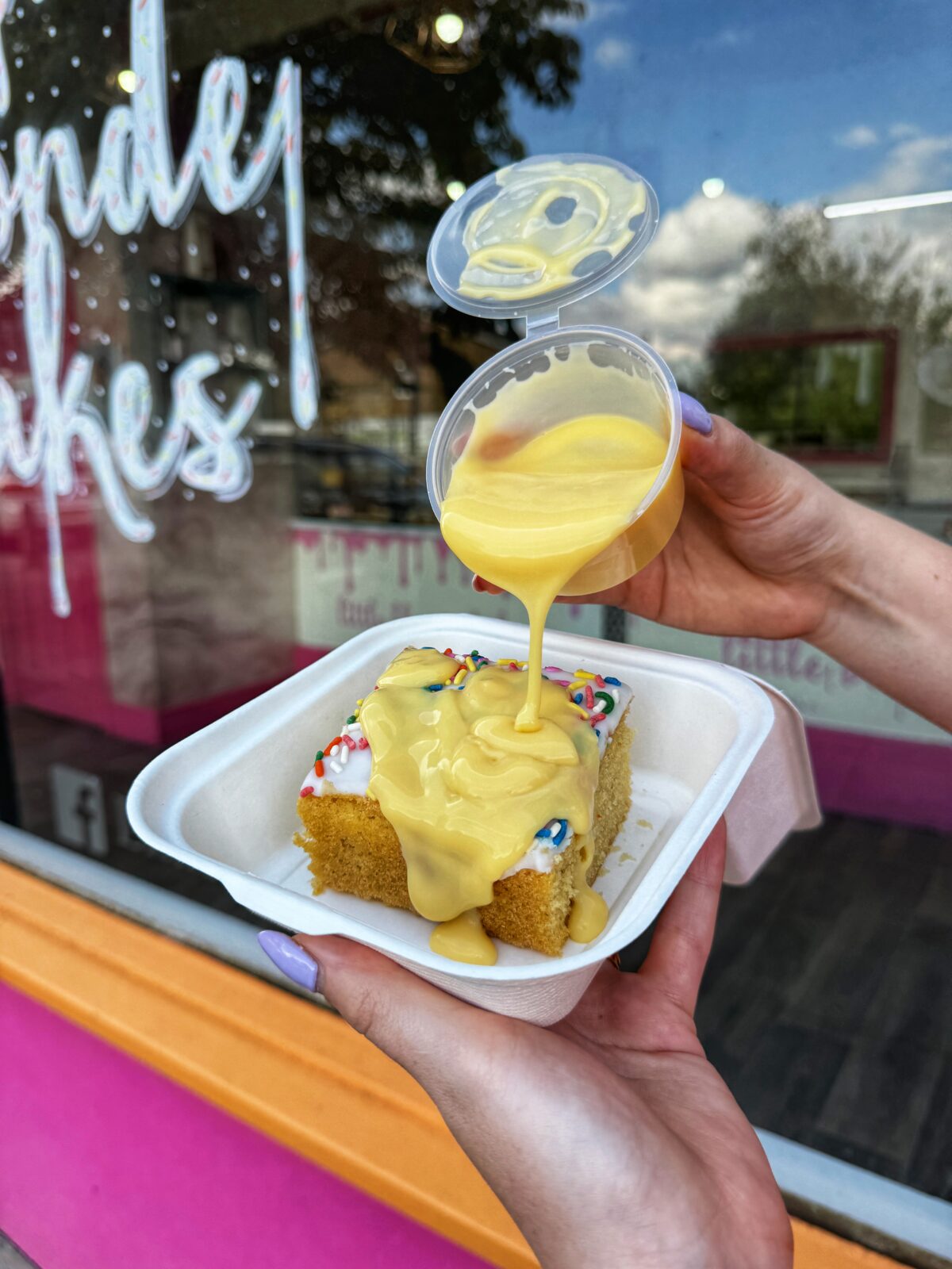Little Blonde Bakes sells treats like old school cake and custard