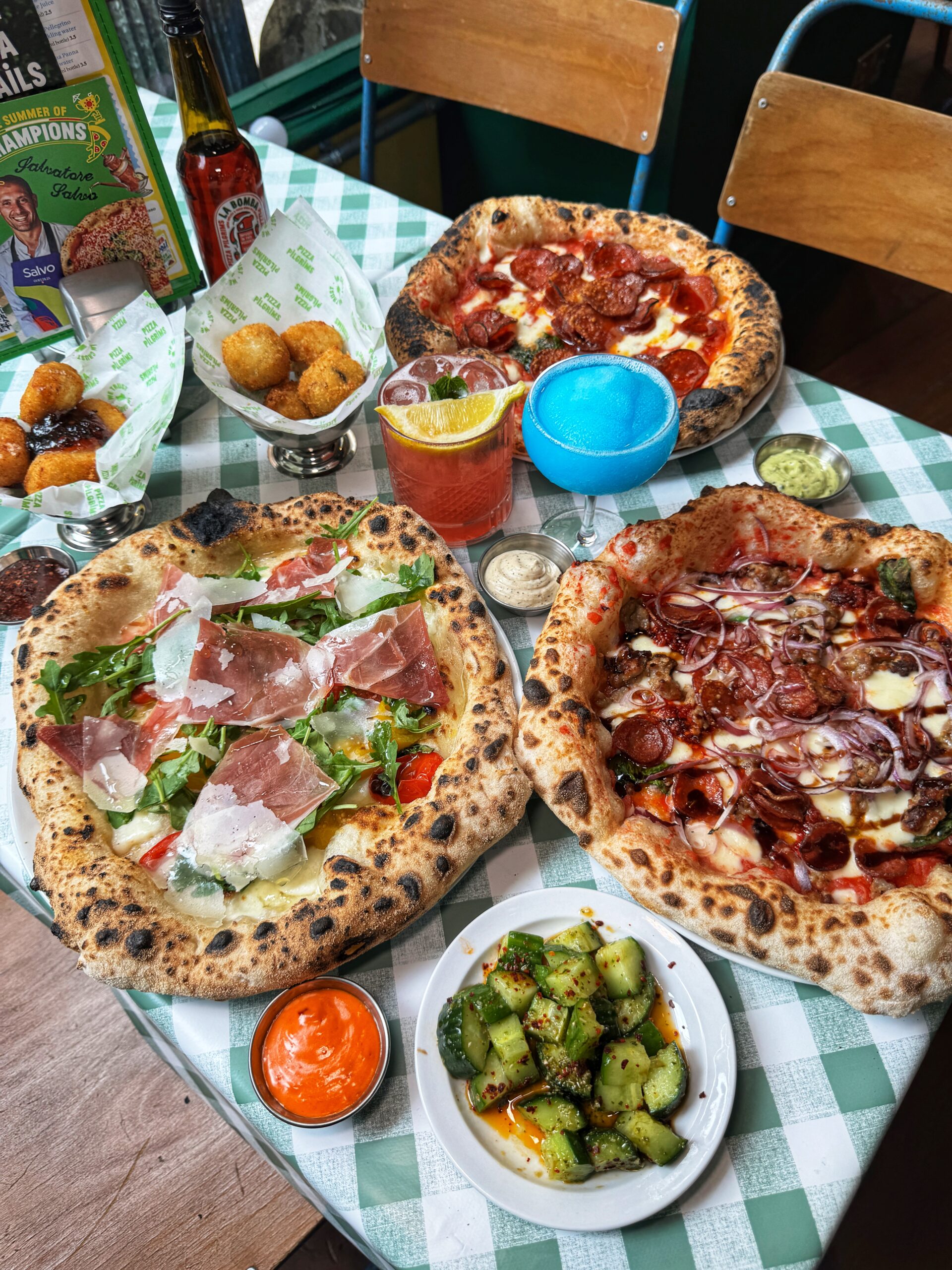 Neapolitan pizzas at Pizza Pilgrims