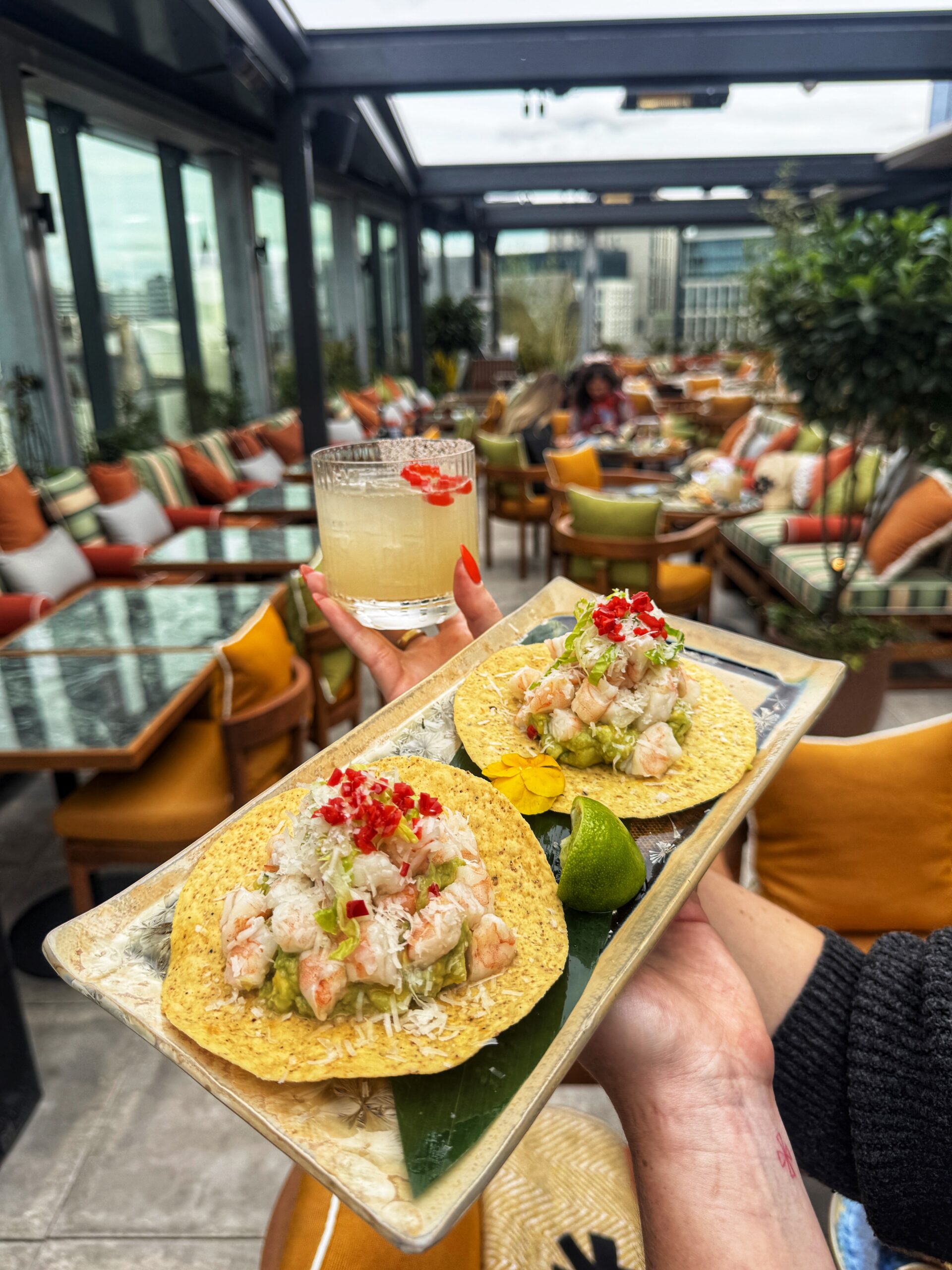 Tacos and margs from Claude's