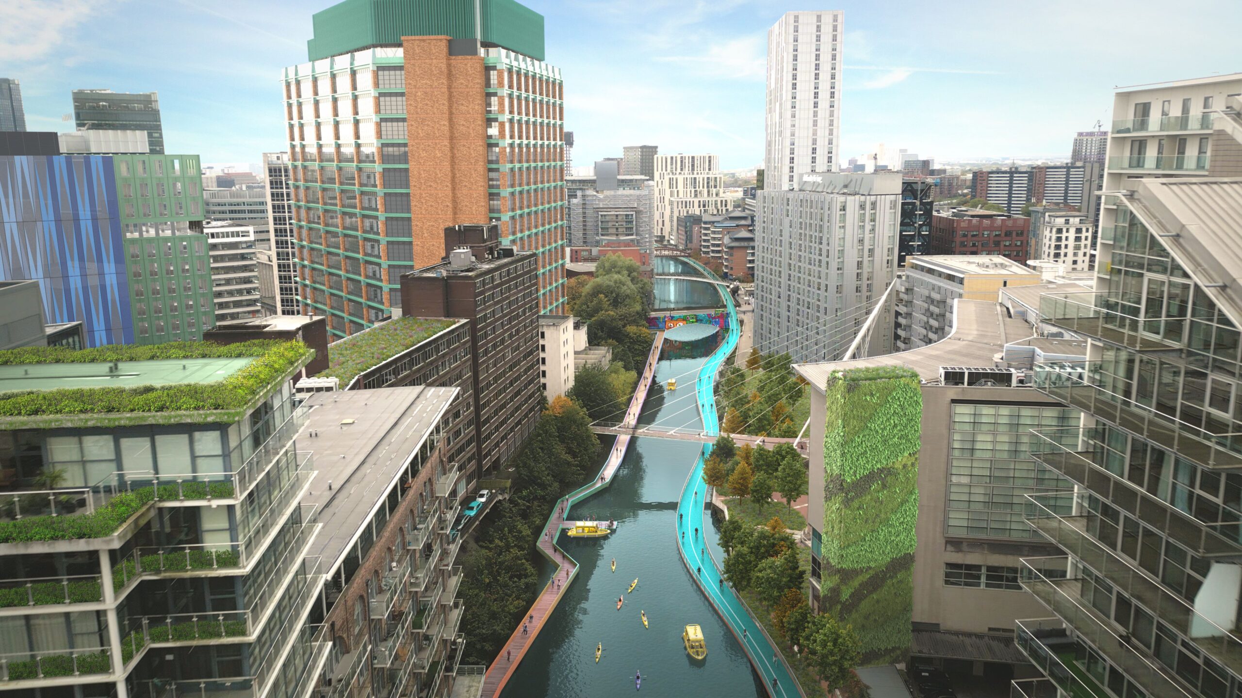 How the River Irwell could look with the CyanLines routes in place