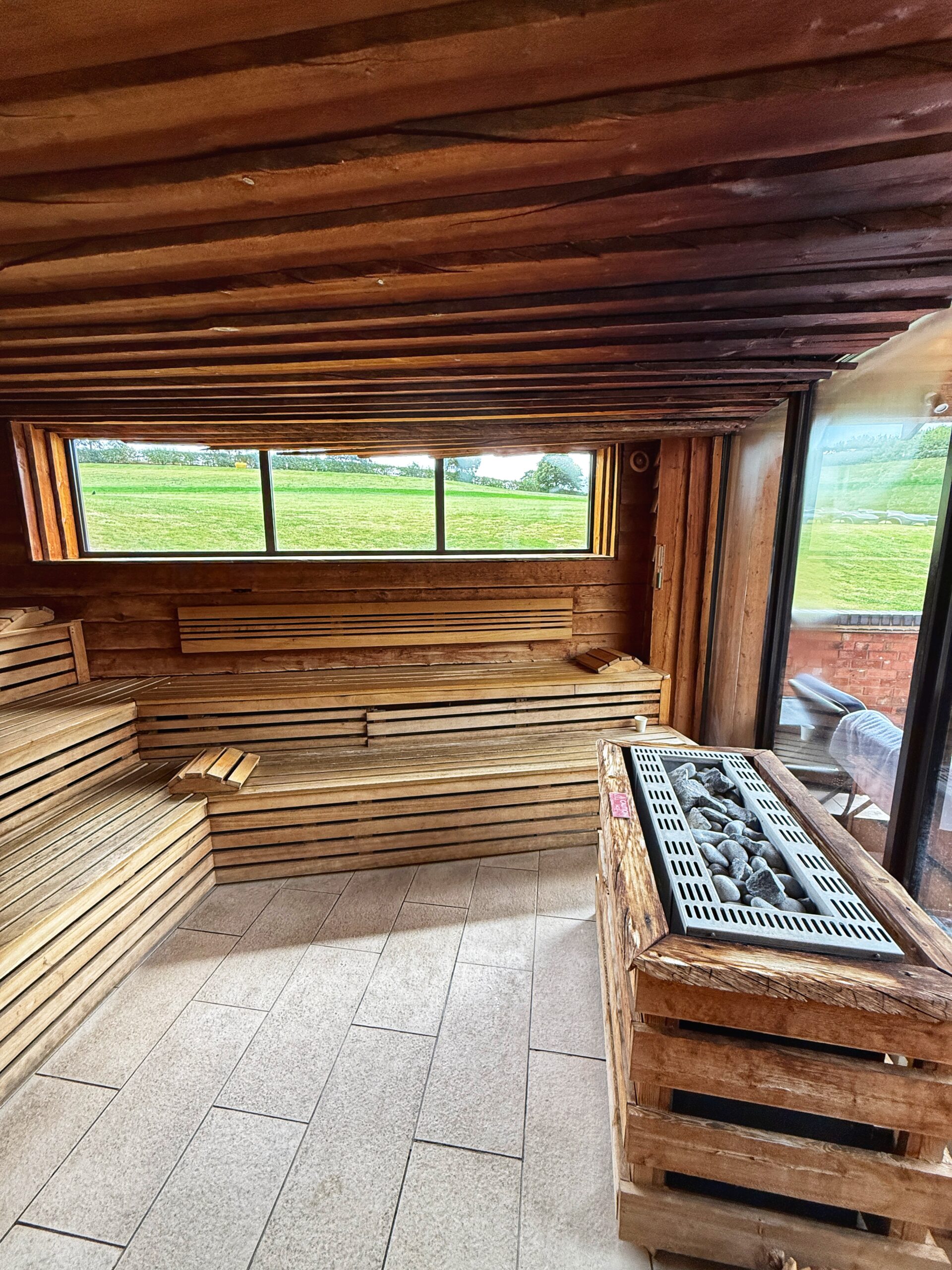 A sauna at Moddershall Oaks