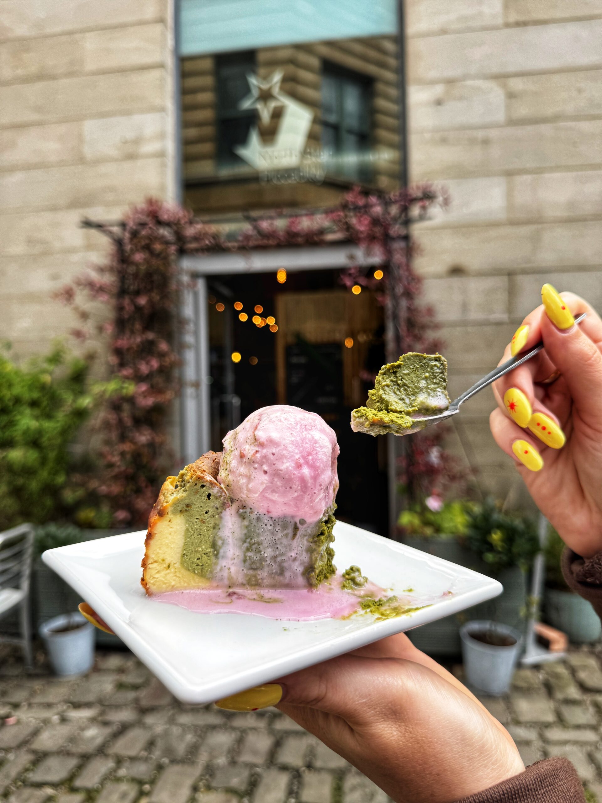 Matcha basque cheesecake