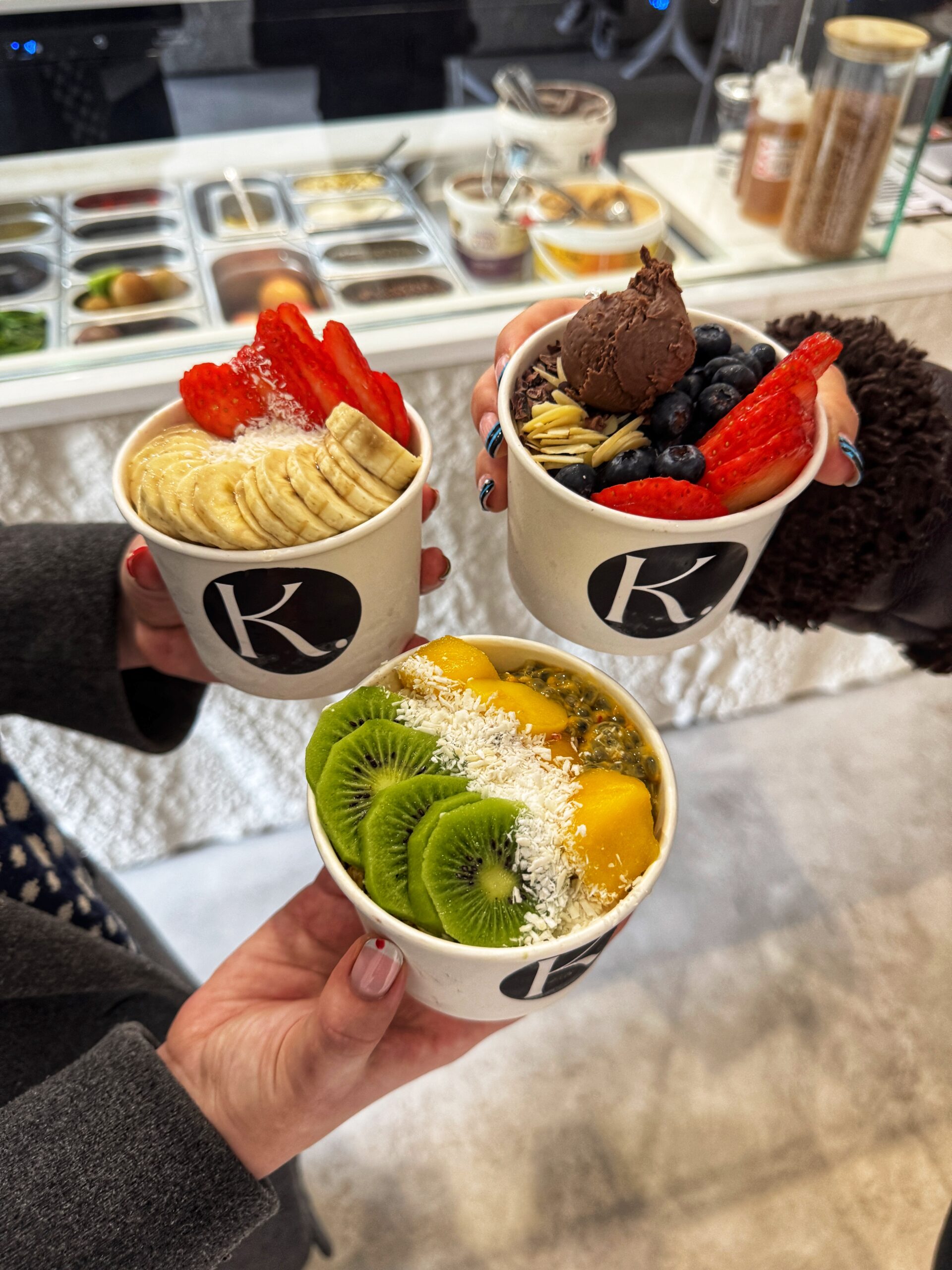 A selection of acai bowls