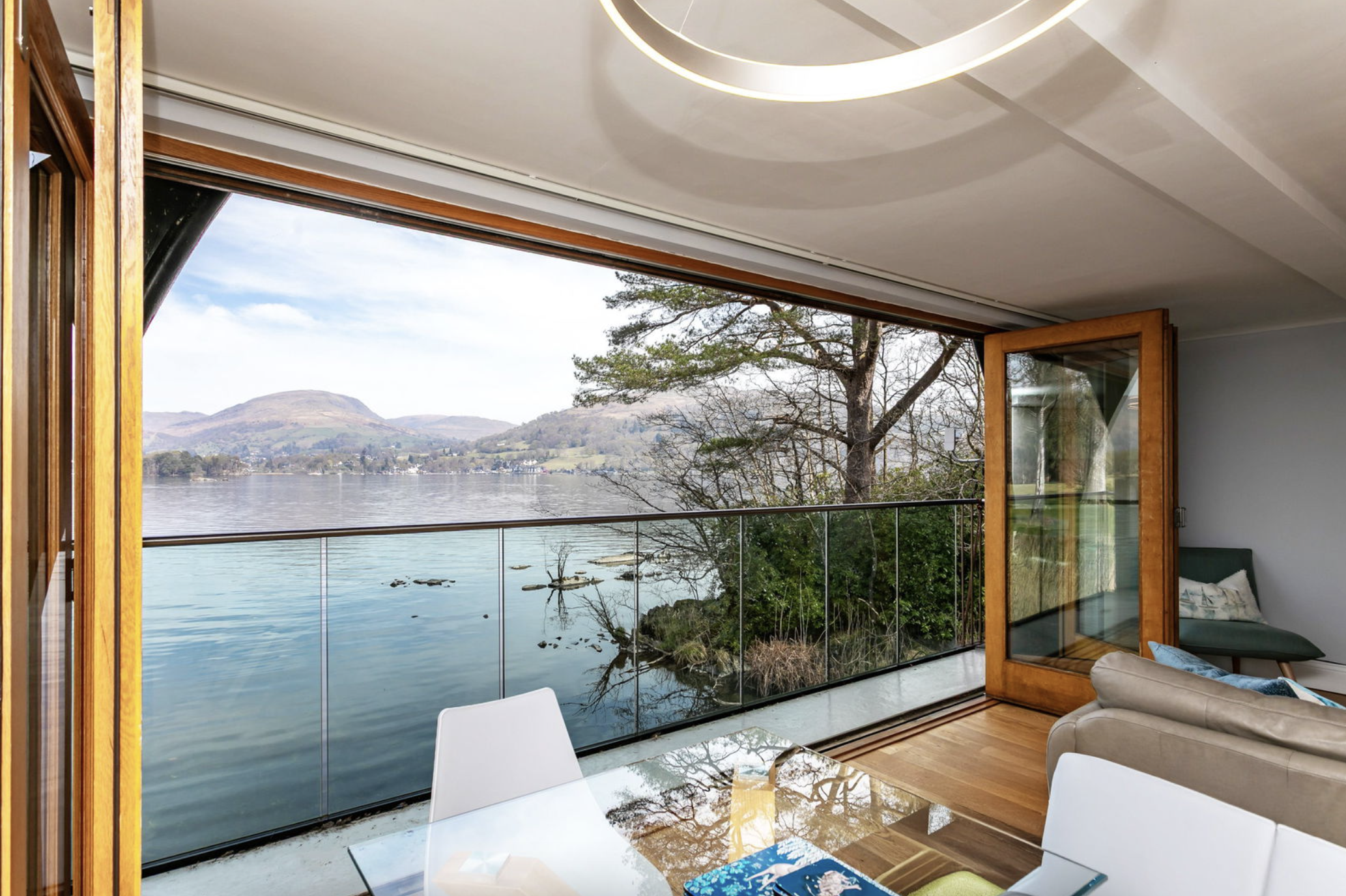 Views across Lake Windermere from the boat house