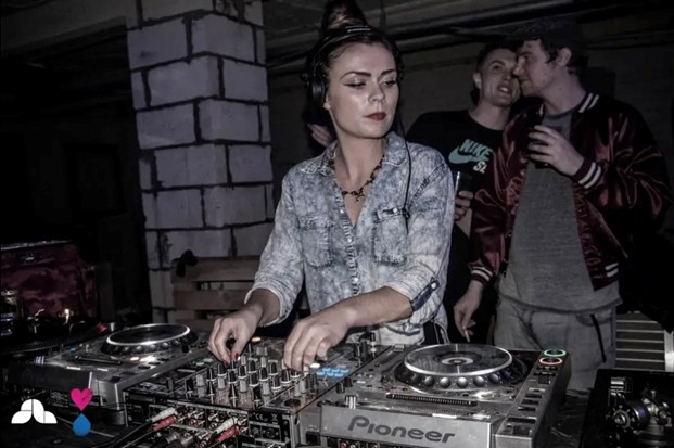 Kerrie DJing at a previous Love Dose rave