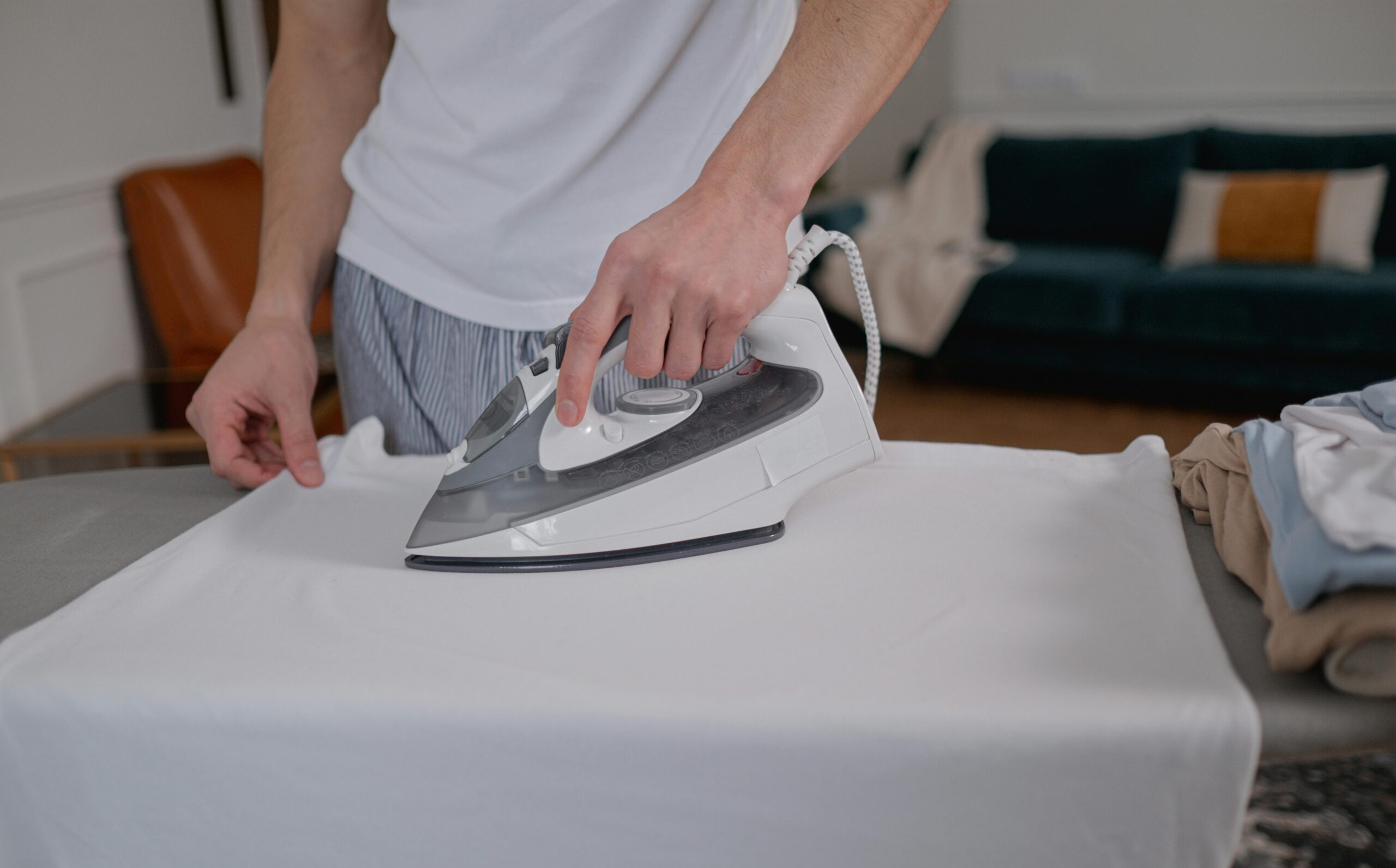 Man doing the ironing