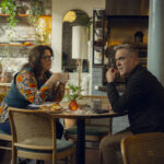 Ruth Jones and James Nesbitt filming in Evelyn's in Manchester