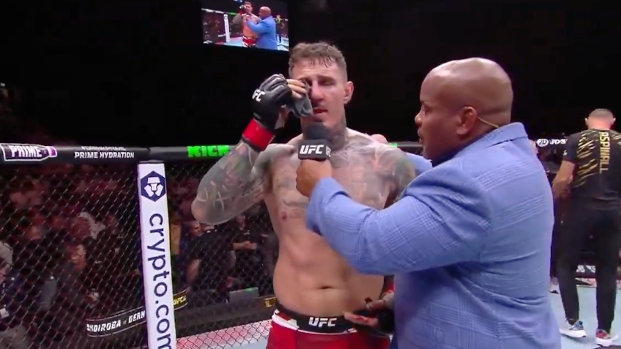 Tom Aspinall eye poke injury Ciryl Gane fight