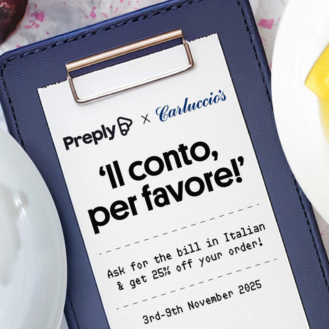 preply x carluccio's