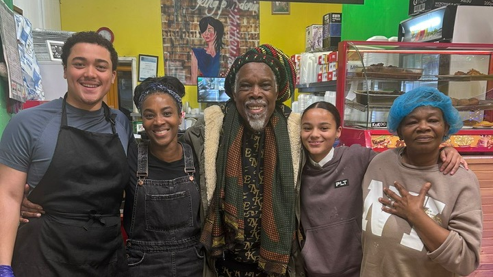 Billy Ocean visits Mama Flo's takeaway in Stockport