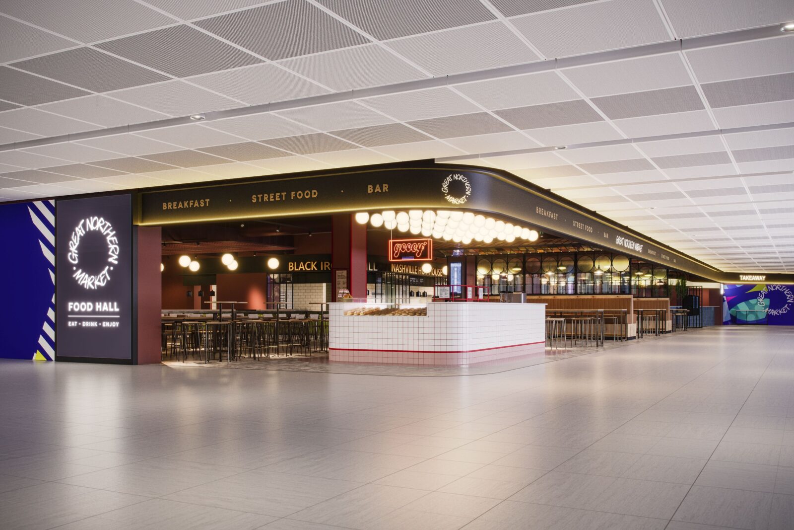 Manchester Airport has announced the six food traders moving into its new food hall. Credit: Supplied