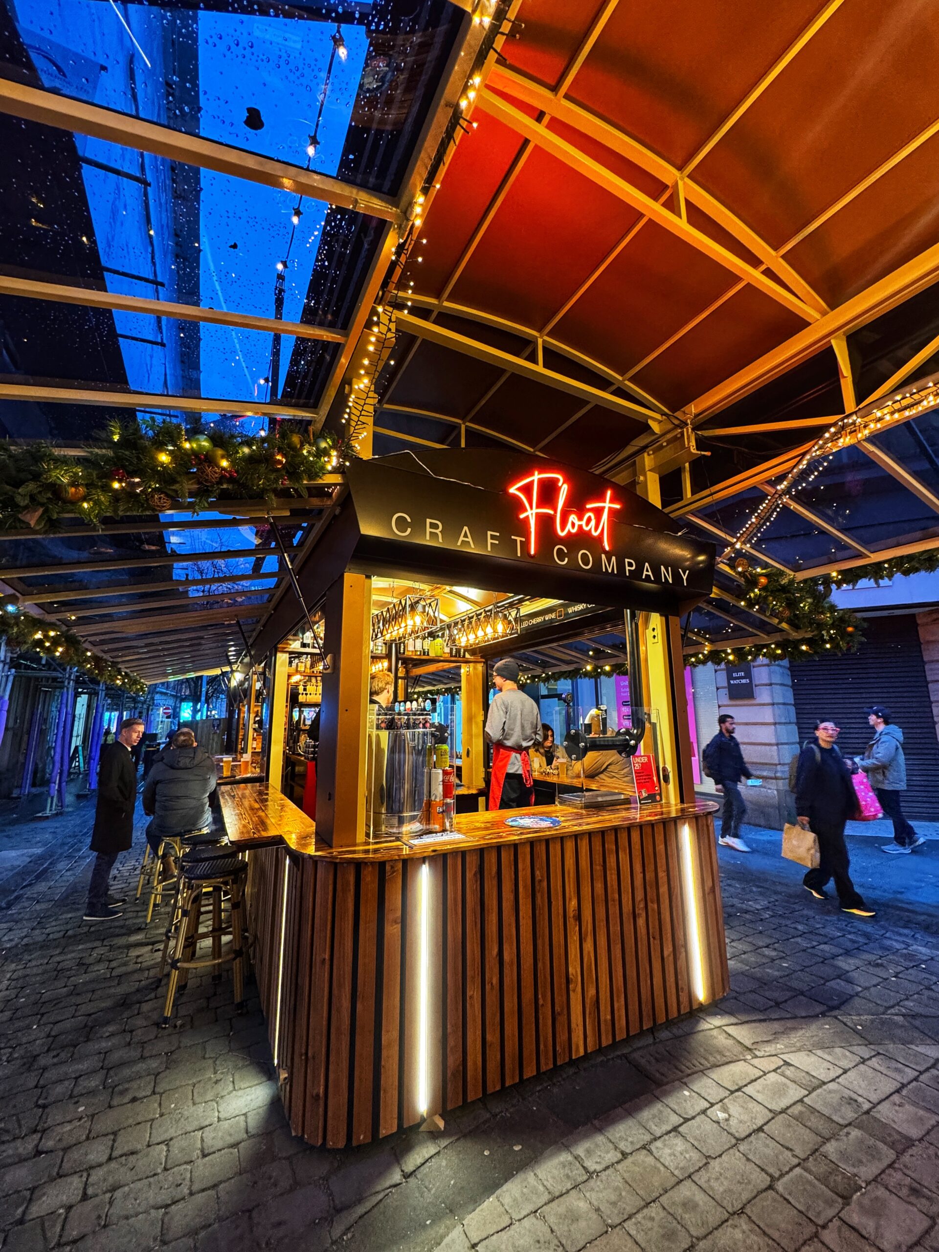 The smart new bar on King Street at the Manchester Christmas Markets