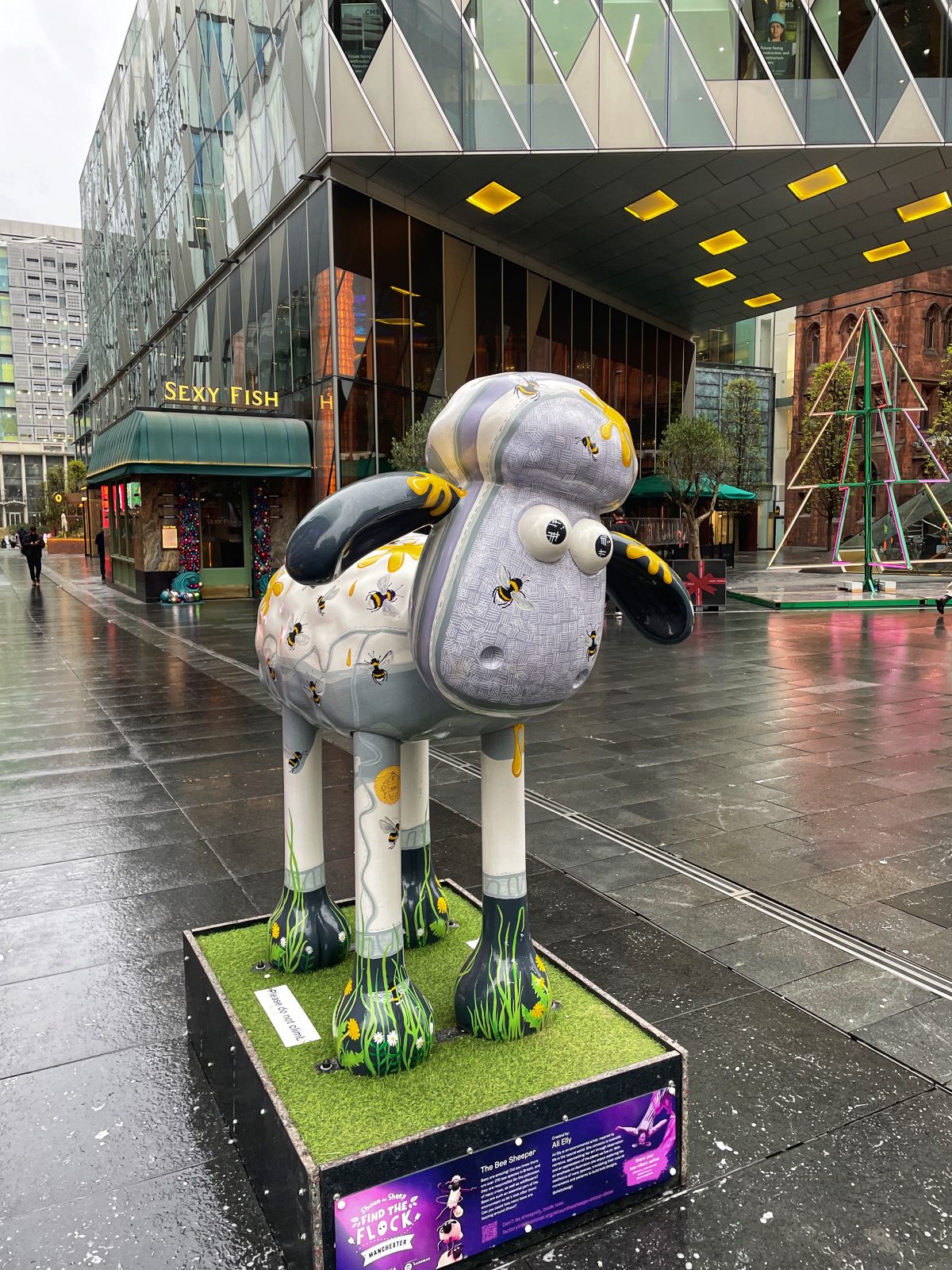 Part of the Shaun the Sheep sculpture trail