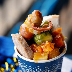 Xmas dinner in a cup Stockport County Courtyard