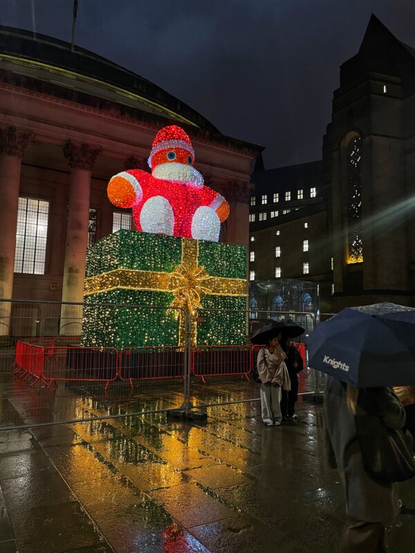 Zippy, Manchester's favourite Giant Santa, has made a surprise return