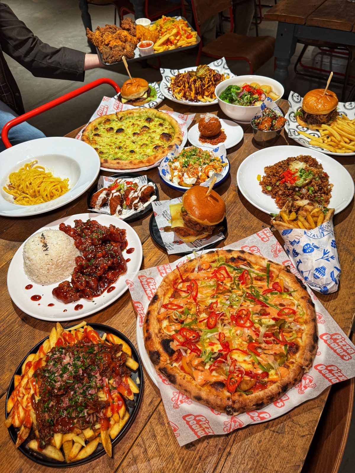 Some of the food on offer in Glossop Market Hall