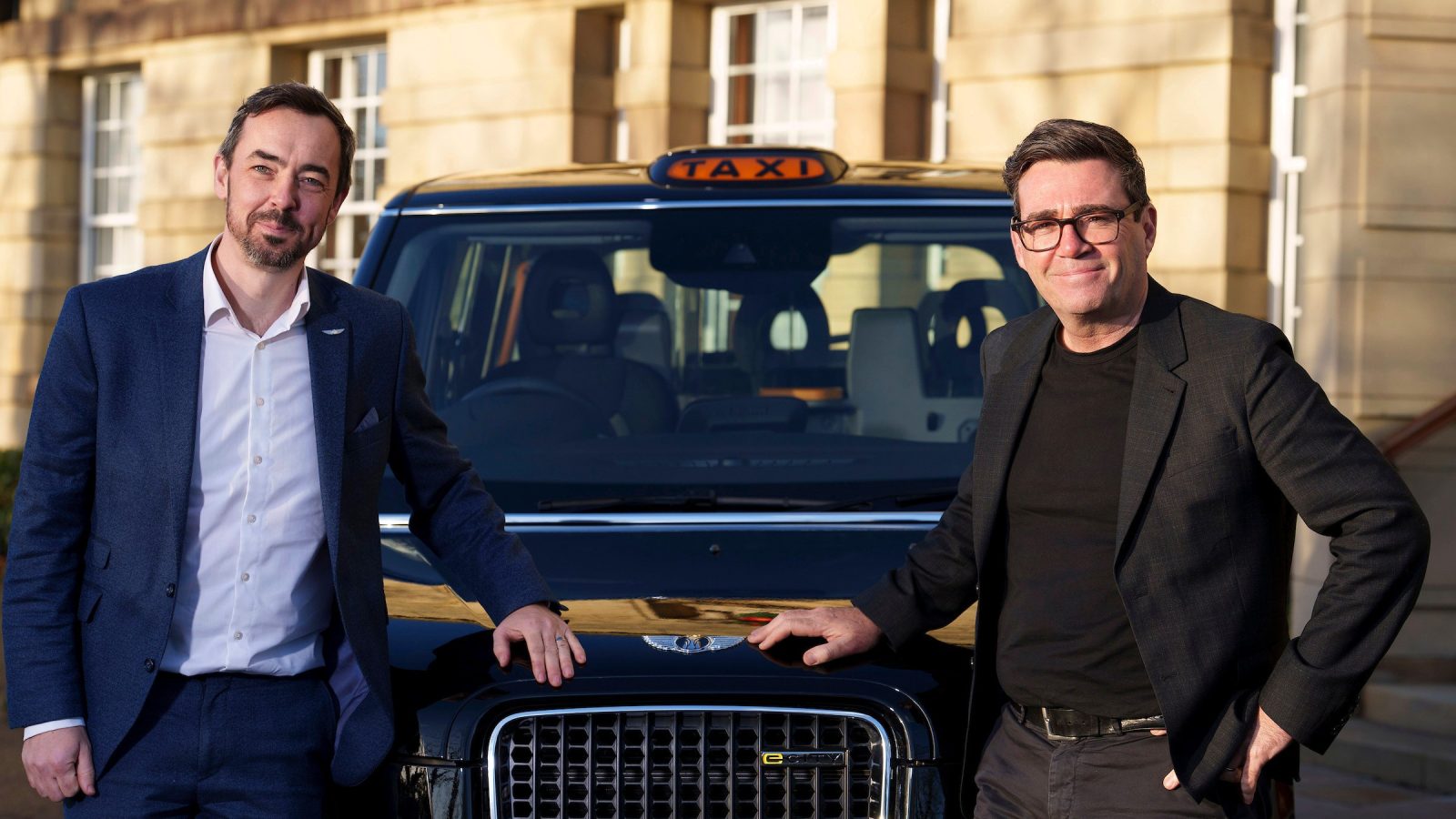 Greater Manchester new clean green electric taxis from London