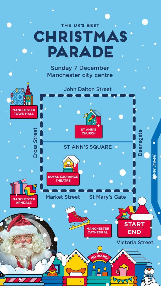 MCR Xmas parade route map