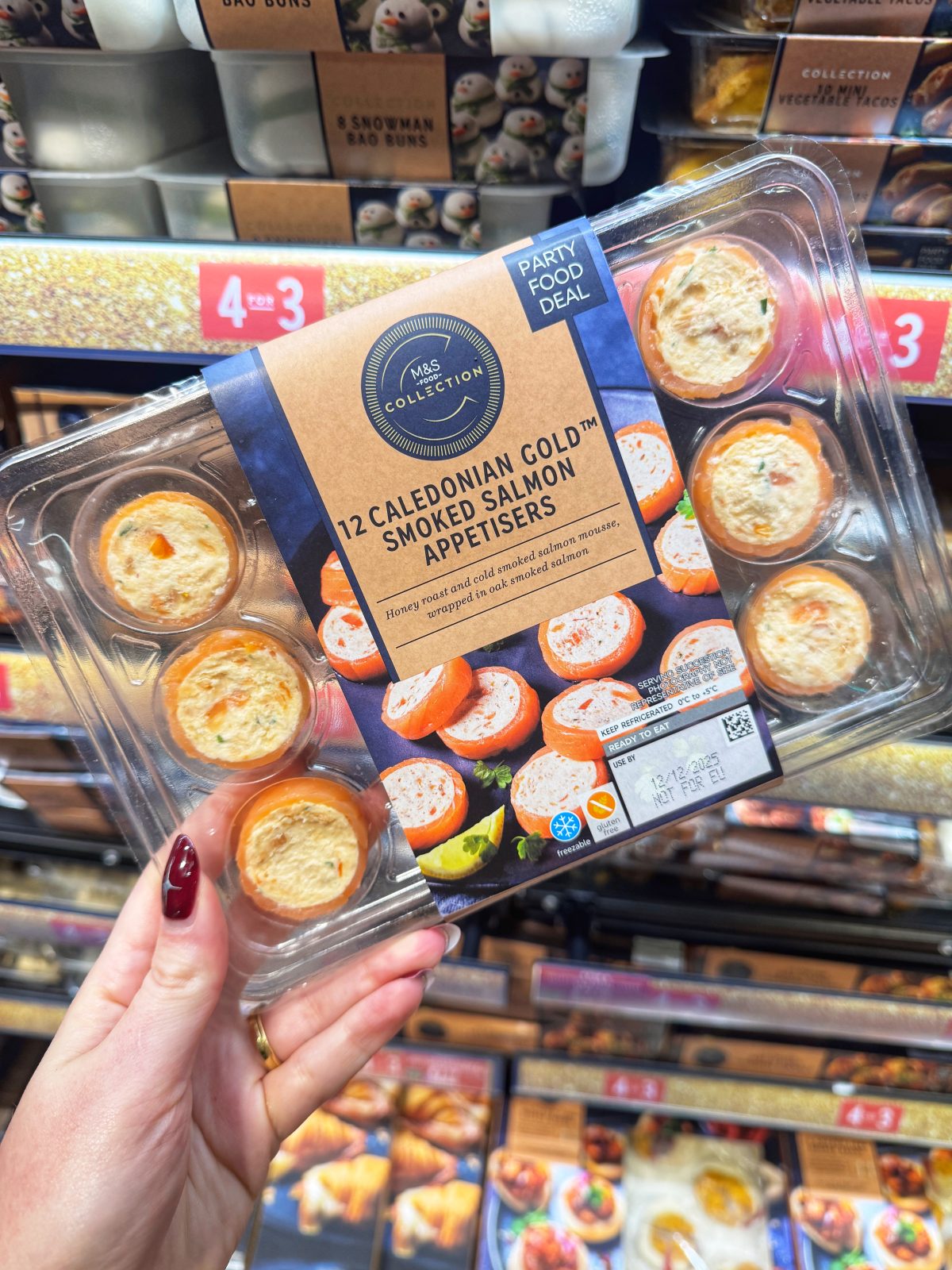 Smoked salmon appetisers from the M&S Christmas party food range