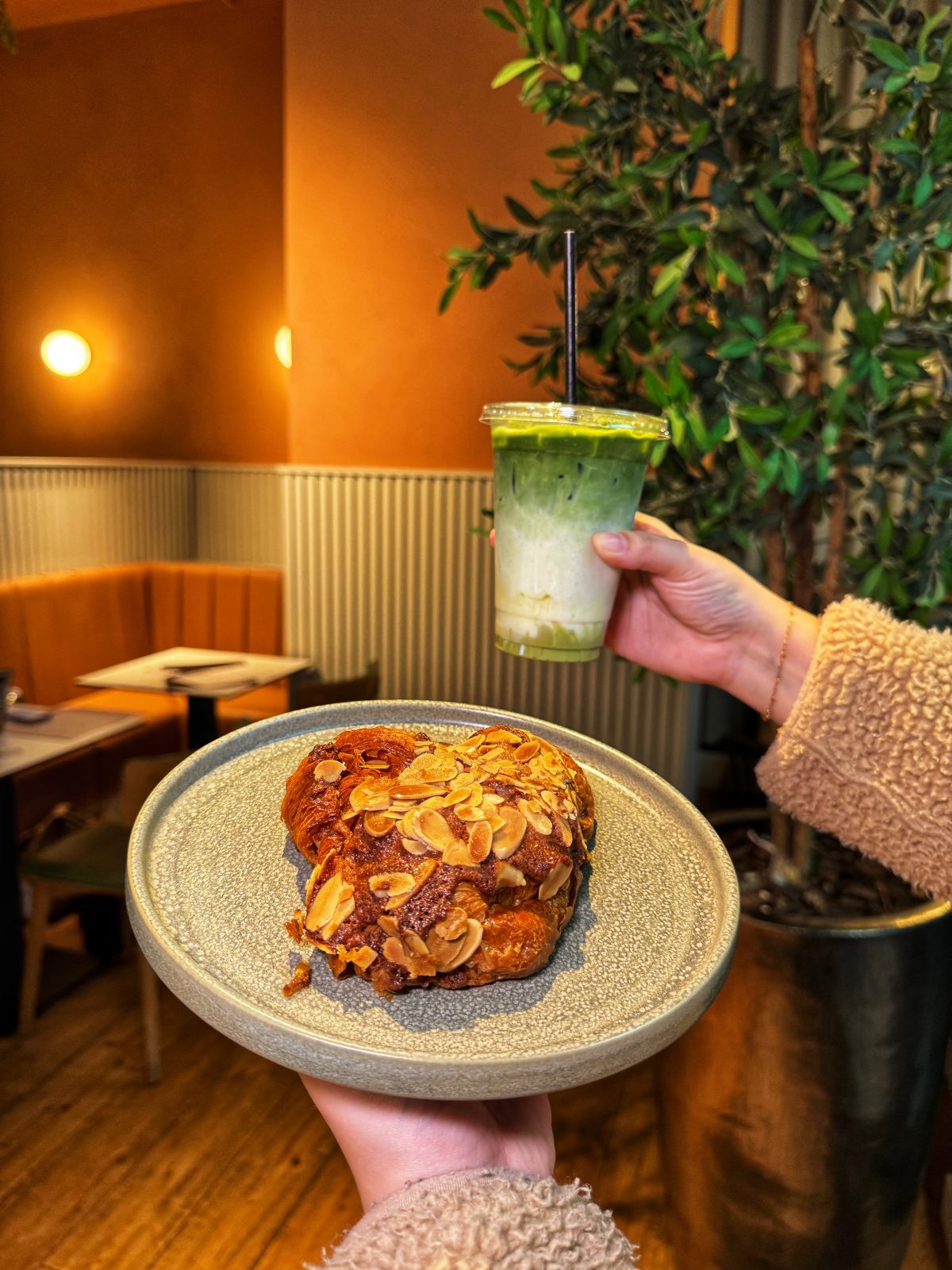 Iced matcha and pastries from La Chouquette