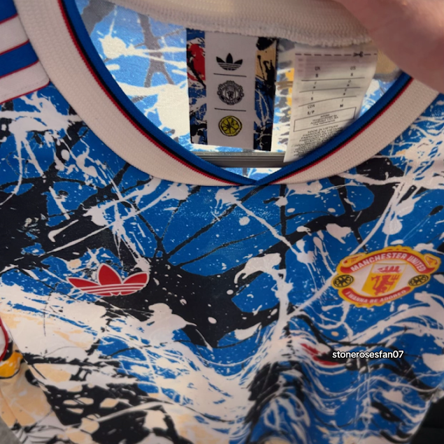 new blue stone roses man united shirt