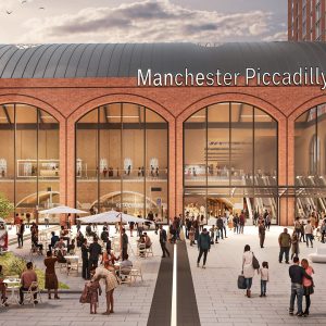 Manchester Piccadilly underground train station CGI