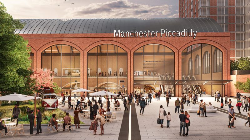 Manchester Piccadilly underground train station CGI