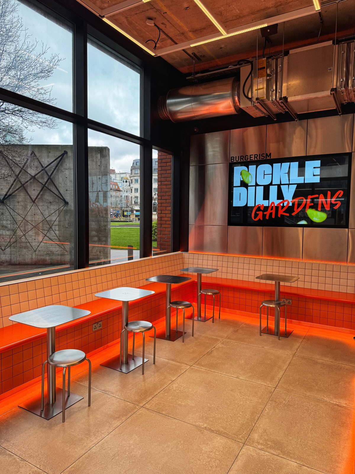 Inside Burgerism at Piccadilly Gardens