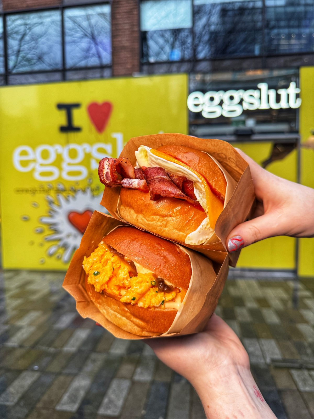 Breakfast sandwiches at Eggslut Manchester