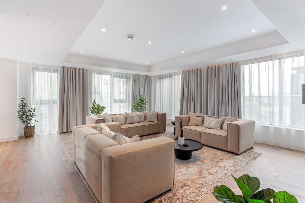 The open-plan living space at the penthouse