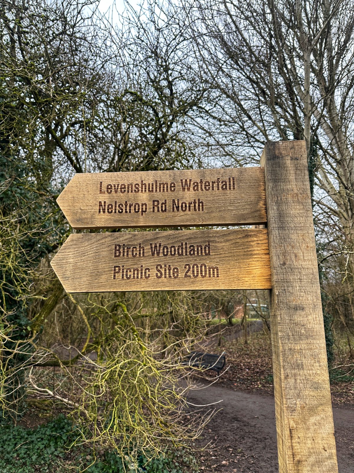 New signs to the Levenshulme Waterfall