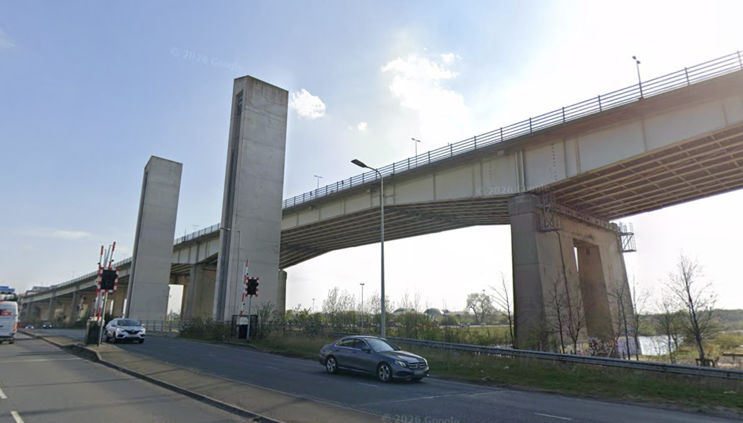 The M60 has been closed in both directions today after a man fell from Barton Bridge