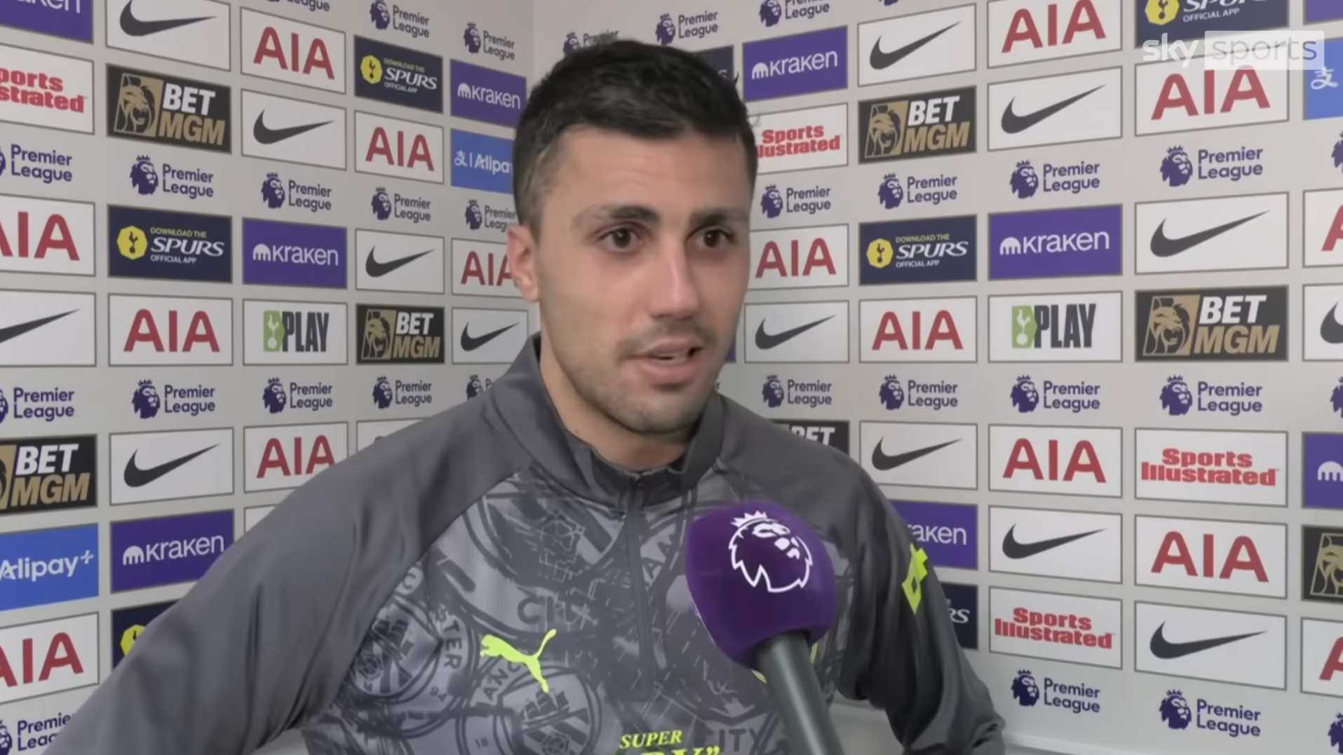 Rodri fined for comments about the ref Man City Spurs game