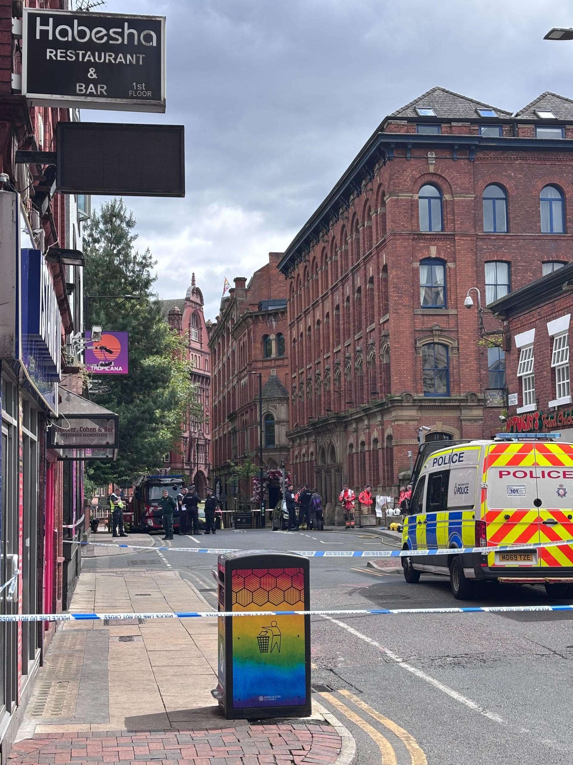 The cordon in place on Canal Street
