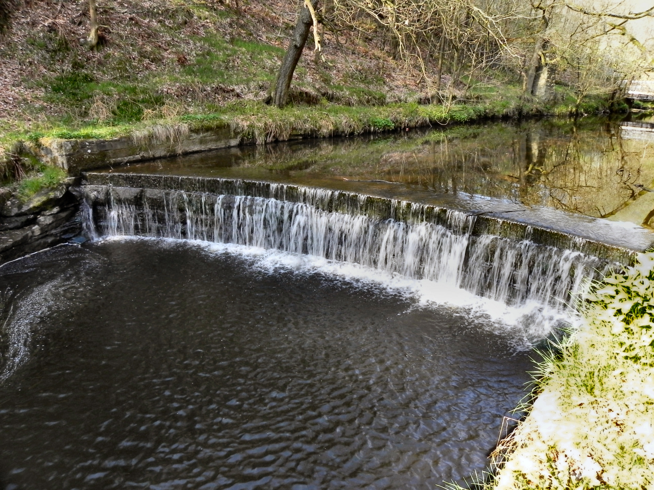 The dam at Jumbles Reservoir in Bolton
