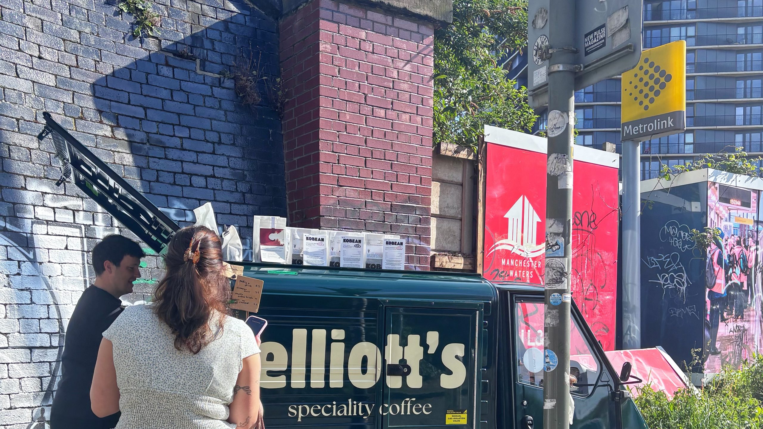 Elliott's coffee van Manchester Cornbrook tram stop