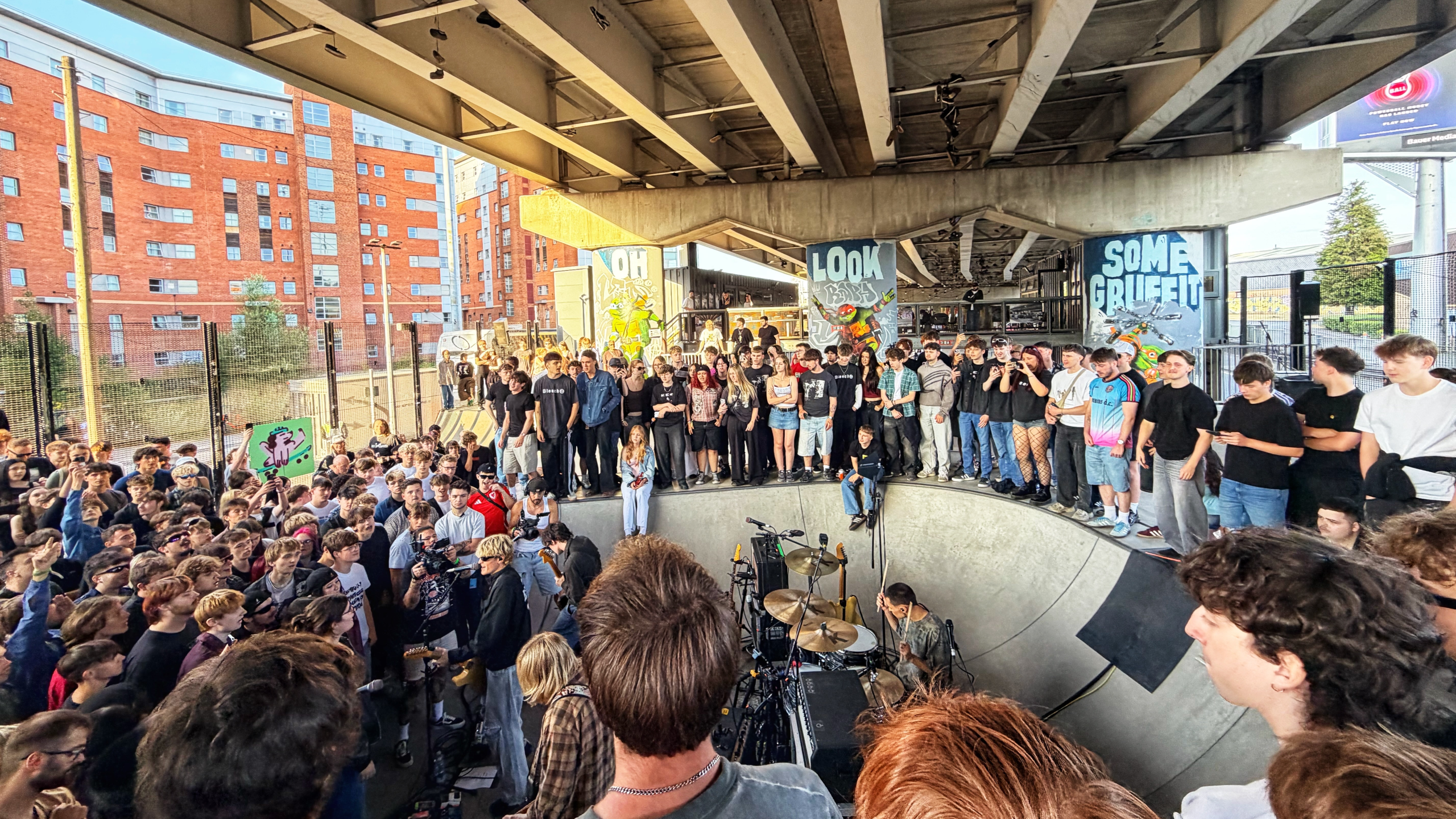 Keo pop up gig at Projekts MCR skatepark music video Manchester