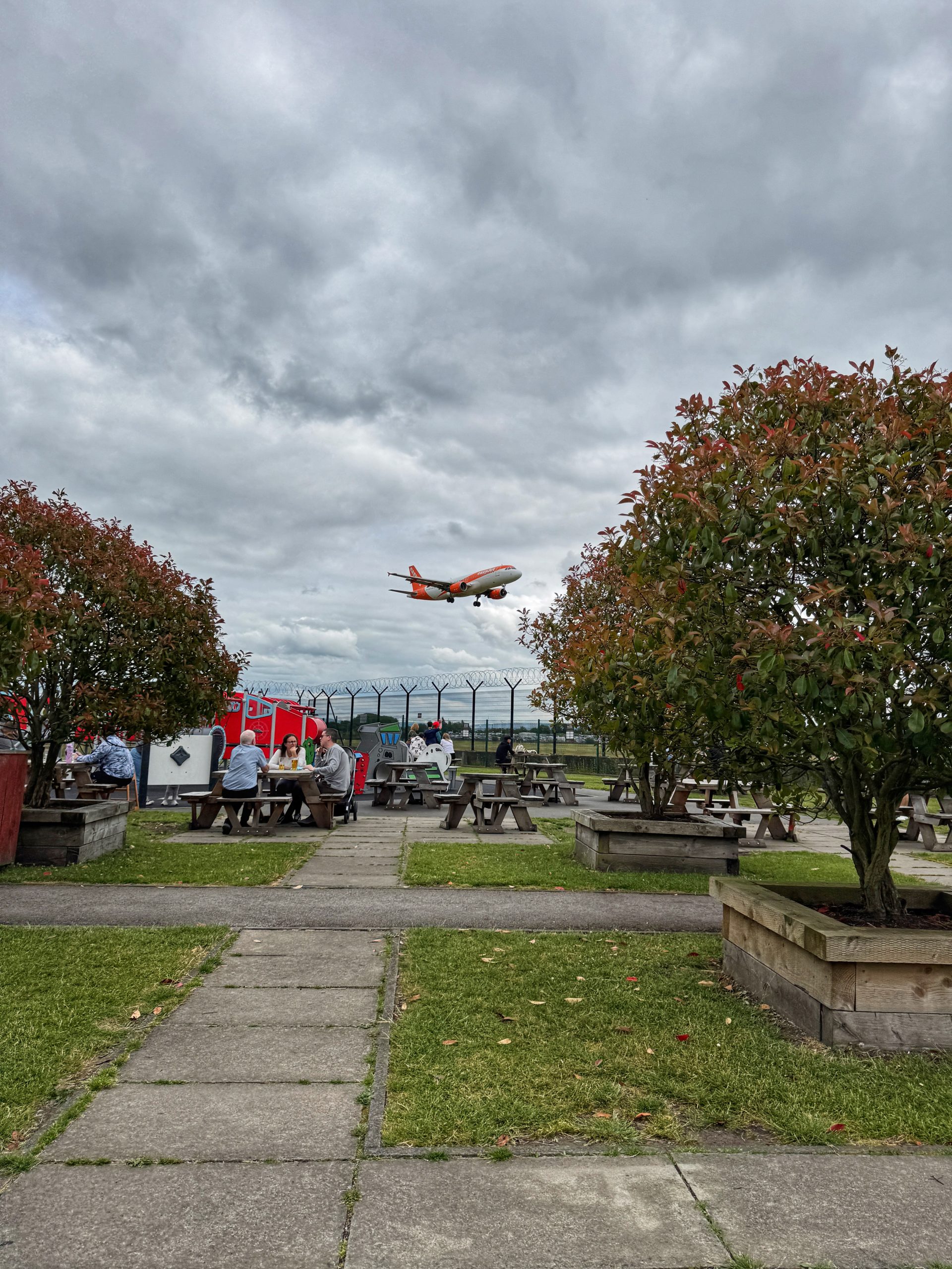 Flights taking off outside the Airport Pub