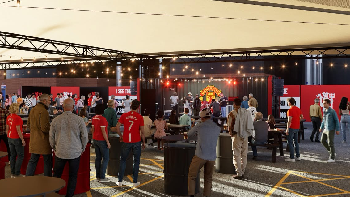 New Man United fan zone at Old Trafford stadium