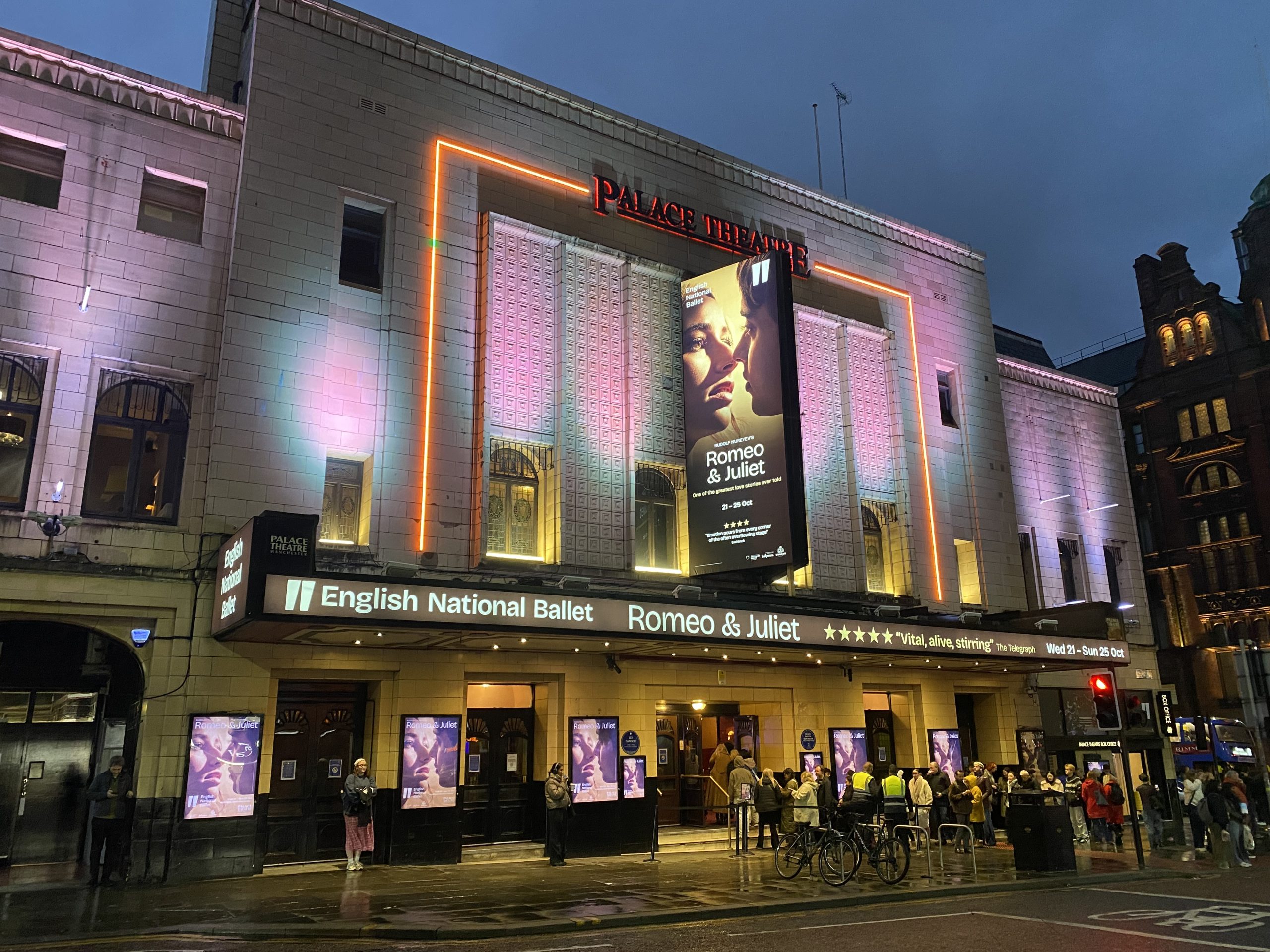 Outside the Palace Theatre Manchester
